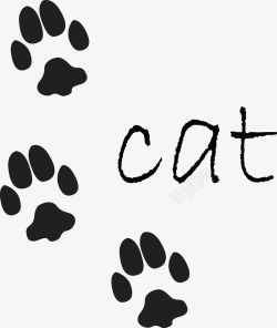 粉色黑色猫的爪印时尚黑色猫爪印图标高清图片