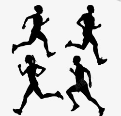 运动女子跑步人物剪影高清图片