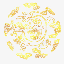 中国风传统花纹烫金图案图素材