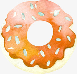 卡通手绘甜甜圈橙色素材