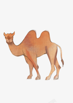 棕色的卡通骆驼动物素材