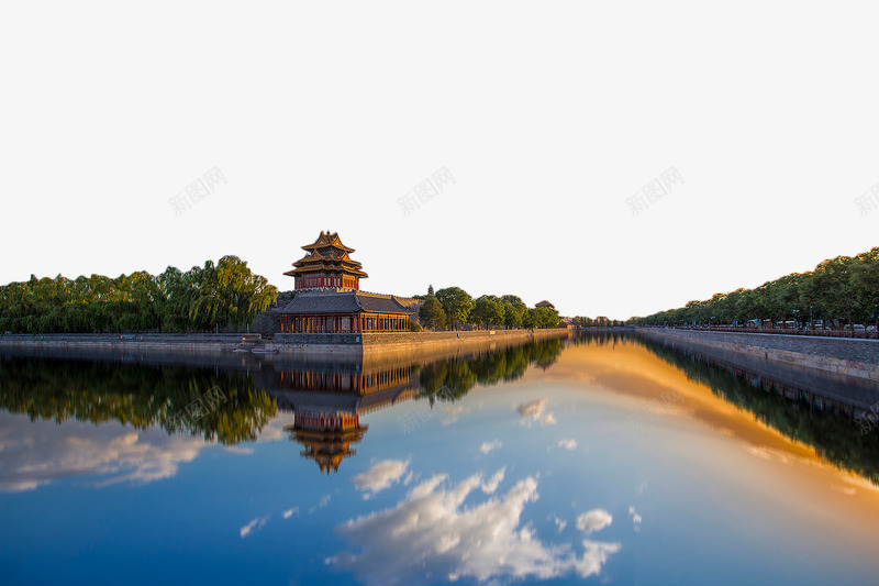 北京故宫护城河png免抠素材_新图网 https://ixintu.com 中式 古建筑 古房子 建筑 护城河
