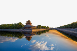 北京故宫护城河素材