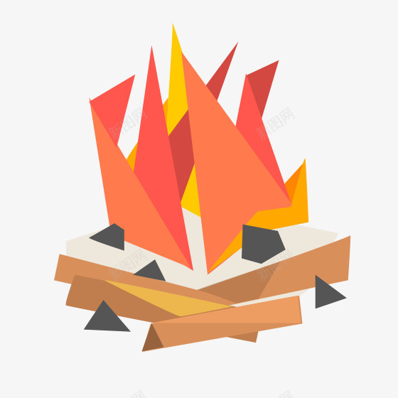 彩色几何创意火焰元素psd免抠素材_新图网 https://ixintu.com 三角形 几何 创意 彩色 火把 火焰