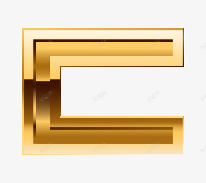金色的英文字母Cpng免抠素材_新图网 https://ixintu.com 免抠图 创意字母 大写字母 效果图 装饰图 装饰画 金色字母