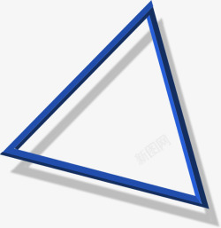 蓝色简约三角形边框纹理素材