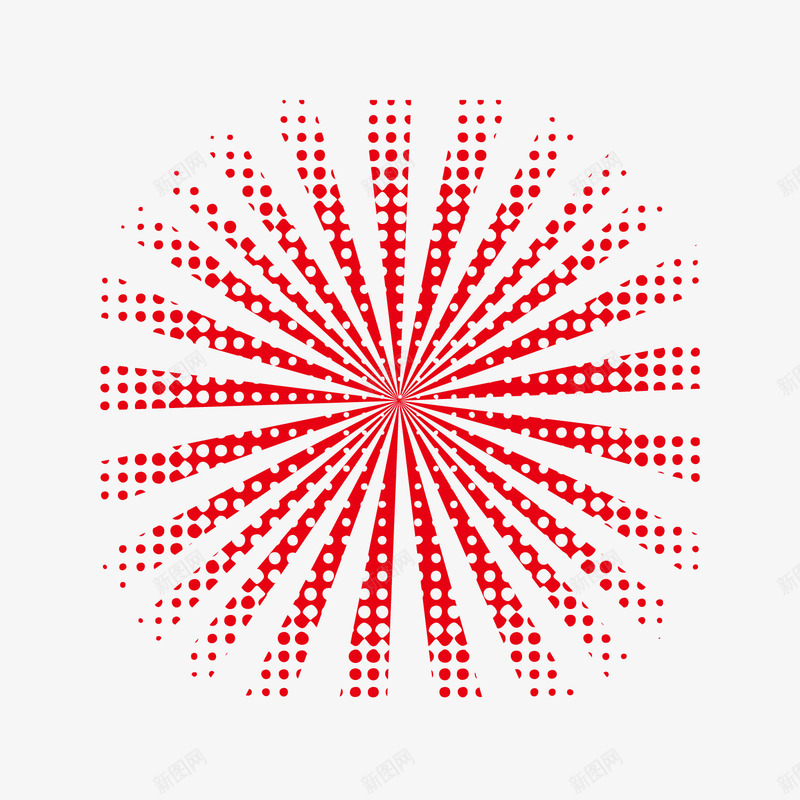 红色卡通圆点png免抠素材_新图网 https://ixintu.com 卡通圆点 放射性线条 活动装饰 红色圆点
