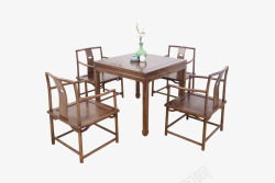 中式茶桌老榆木茶桌椅高清图片