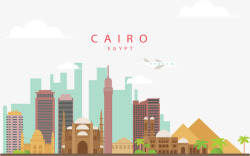 开罗埃及开罗城市旅游矢量图高清图片