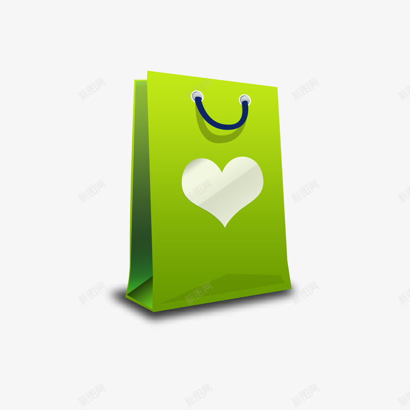装饰图案手提袋psd_新图网 https://ixintu.com 手提袋 礼品袋 绿色袋子 食品包装袋
