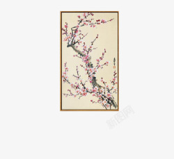 写实花卉中国古风梅花挂画高清图片