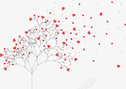 浪漫爱心树矢量图素材