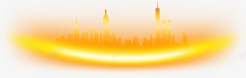 黄色发光城市效果元素psd免抠素材_新图网 https://ixintu.com 光效 免抠PNG 发光 城市 效果元素 黄色
