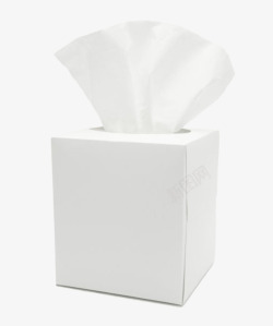 软抽包装纯白色纸质包装的抽纸巾实物高清图片