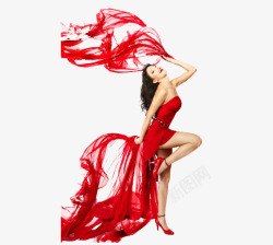 红裙美女跳舞姑娘高清图片