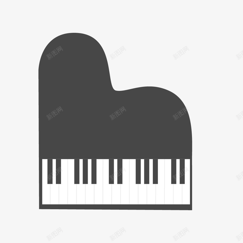 黑色卡通钢琴乐器png免抠素材_新图网 https://ixintu.com 乐器 免抠图 卡通钢琴 效果图 装饰图 装饰画 钢琴