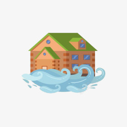 洪灾插图插图洪灾受损的房屋高清图片