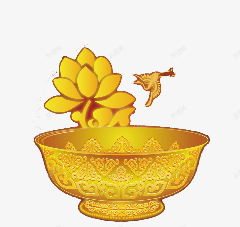 金色的碗png免抠素材_新图网 https://ixintu.com 中国风 中式餐具 古代餐具 彩色的碗 彩色的餐具 设计 金色 陶瓷