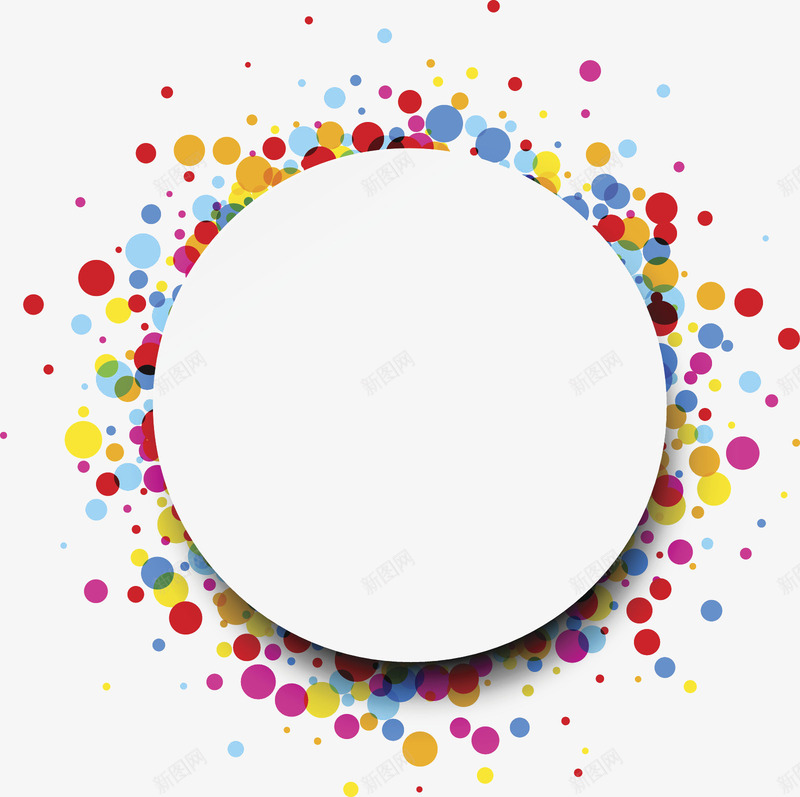 彩色圆点装饰背景png免抠素材_新图网 https://ixintu.com 创意设计 圆形 圆点 彩色 立体 背景 边框
