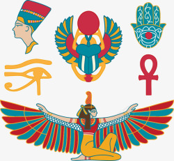埃及传统埃及元素矢量图高清图片