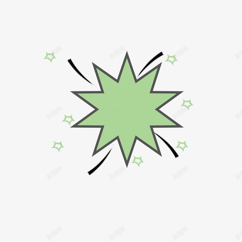 绿色爆炸线图标psd_新图网 https://ixintu.com 卡通 图标 手绘 气体 爆炸线 爆炸背景圆点 爆炸花纹 锯齿 颜色