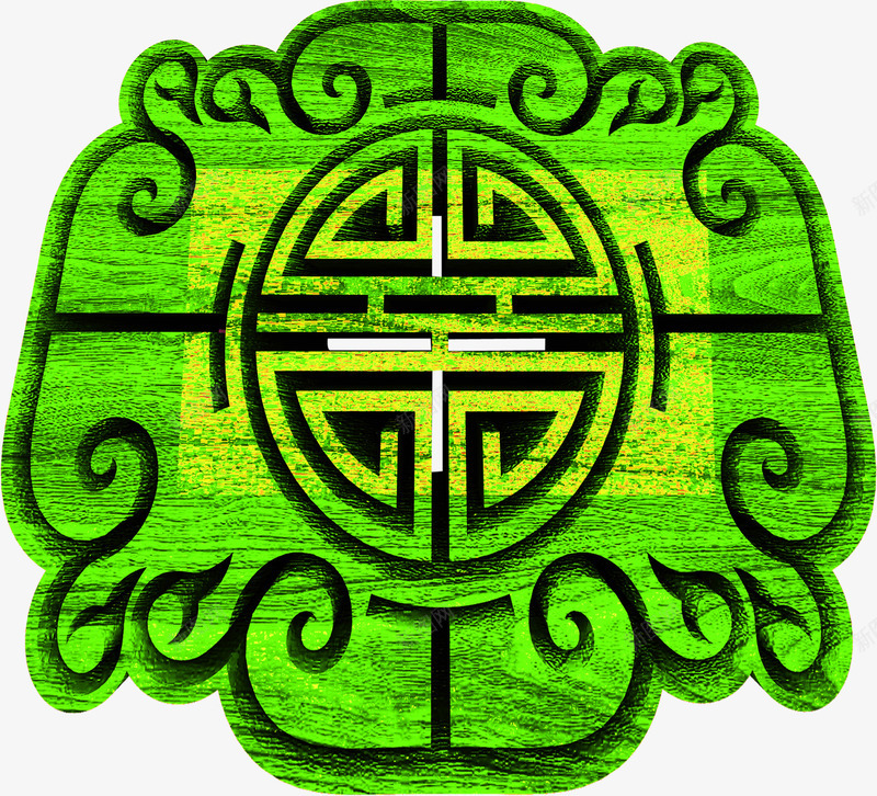 绿色艺术中式装饰花纹png免抠素材_新图网 https://ixintu.com 中式 绿色 艺术 花纹 装饰