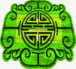 绿色艺术中式装饰花纹素材