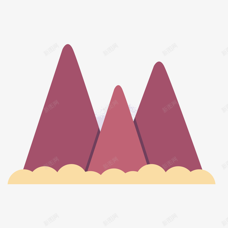 灰色扁平化山峰png免抠素材_新图网 https://ixintu.com 三角形 商务 圆弧 山峰 扁平化 起伏 阴影