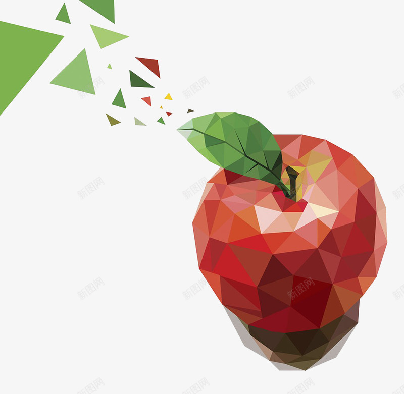 抽象红色苹果剪影png免抠素材_新图网 https://ixintu.com 三角形 抽象红色苹果剪影 水果 红苹果 苹果