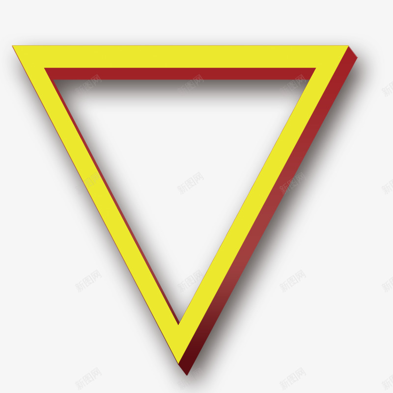 立体三角形免费png免抠素材_新图网 https://ixintu.com 三角形 免费 立体 简约 黄色