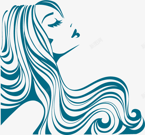长发线条美女png免抠素材_新图网 https://ixintu.com 其他 海报设计 美女 设计 设计元素