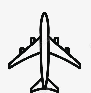 黑色旅行飞机图标图标