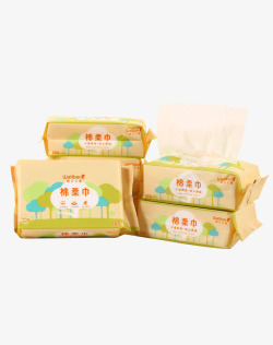 婴儿纯棉棉柔巾加量型105抽6包装素材