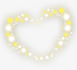 黄色圈圈浪漫白色黄色点点爱心高清图片