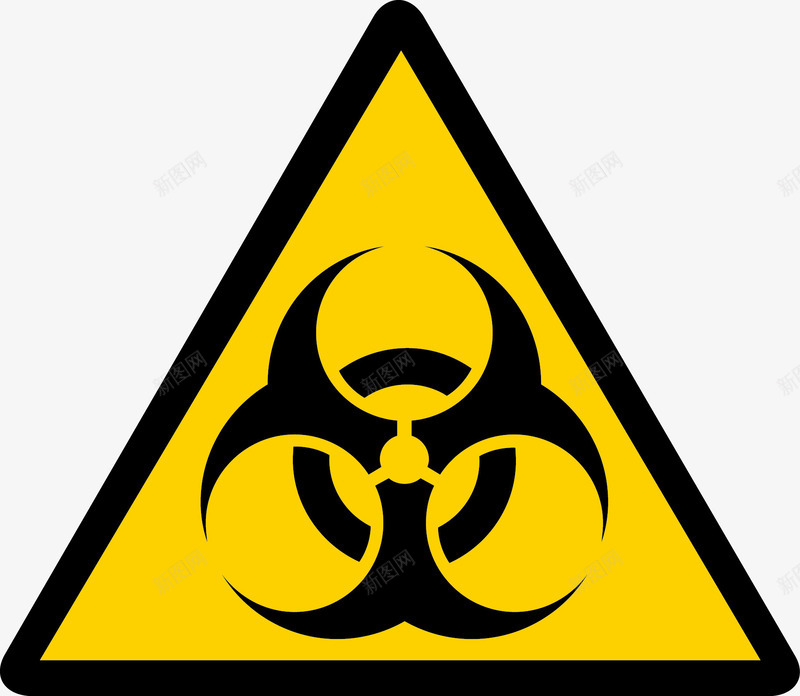 三角形安全警示标识牌图标png_新图网 https://ixintu.com 三角形 安全警示 当心污染 标识牌设计 生产警示 黄色