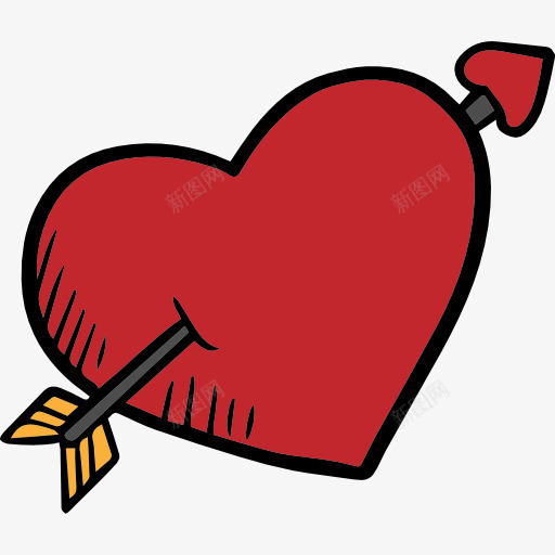 心图标png_新图网 https://ixintu.com 丘比特 可爱的情人节 浪漫 爱的心 箭