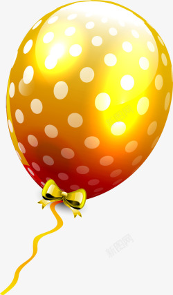 儿童节金色圆点气球素材