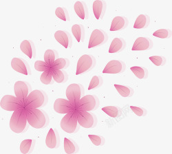 浪漫飞舞粉红花瓣矢量图素材