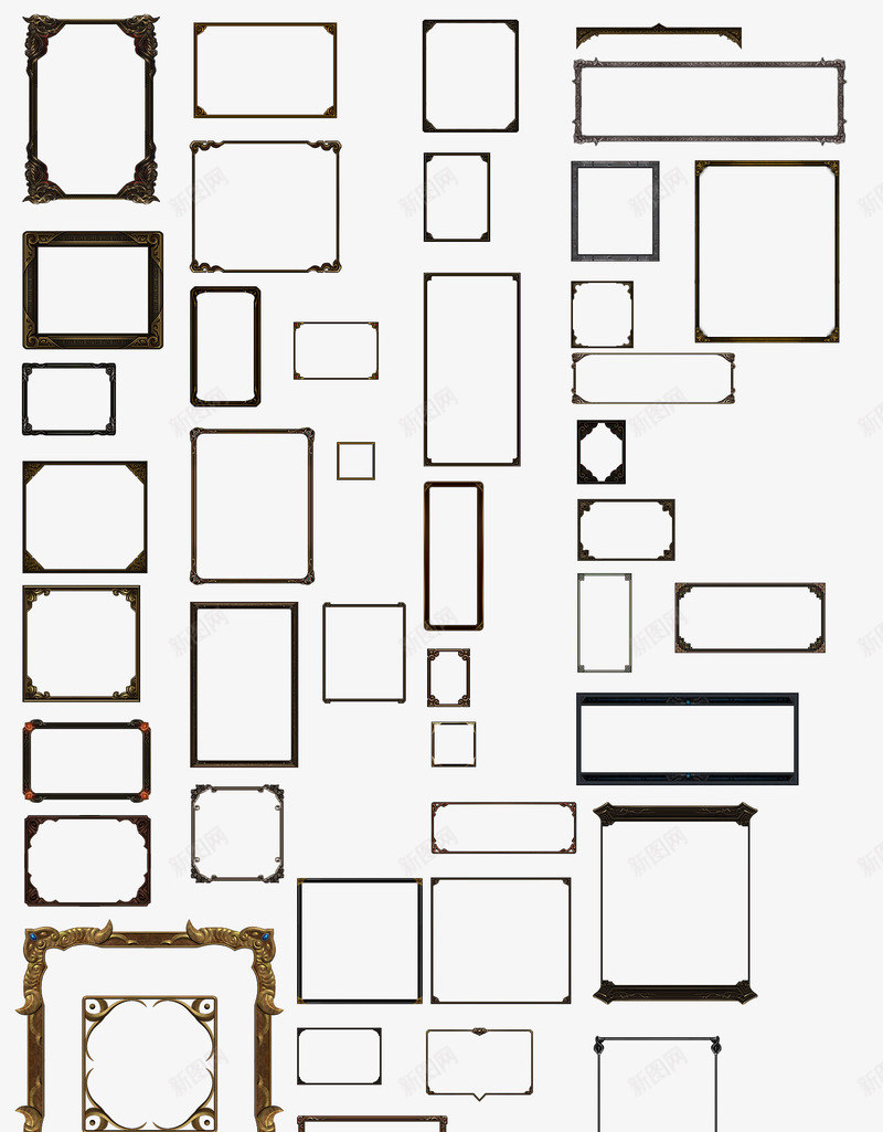 古风矩形框元素png免抠素材_新图网 https://ixintu.com 元素 古风 矩形