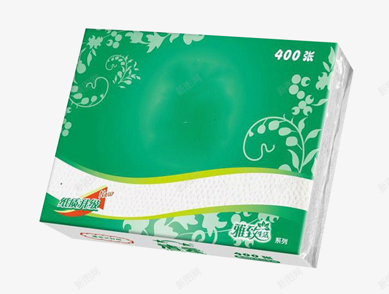 绿色卫生纸包装袋png免抠素材_新图网 https://ixintu.com 卫生纸包装 家用纸巾 白色花朵图案 绿色包装袋