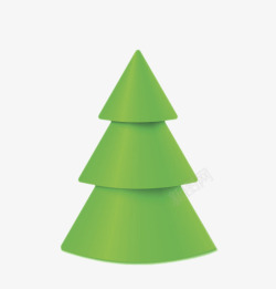 绿色金字塔免抠PNG绿色圣诞树金字塔形图案高清图片