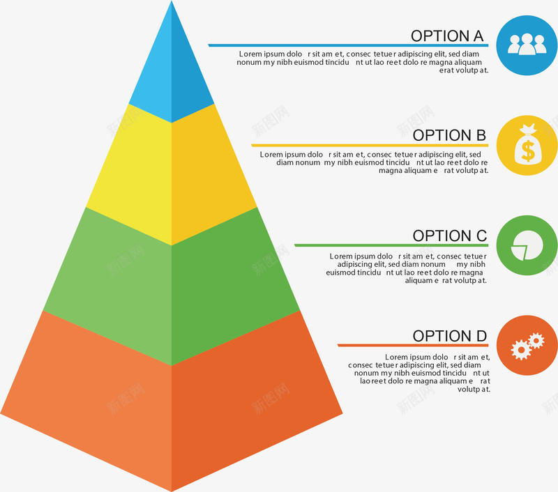 彩色金字塔png免抠素材_新图网 https://ixintu.com 三角锥 信息图表 几何 分层金字塔 分类 金字塔