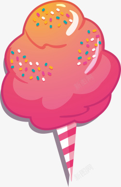粉色冰淇淋橙粉色棉花糖矢量图高清图片