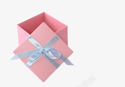 粉色包装盒打开的礼盒高清图片