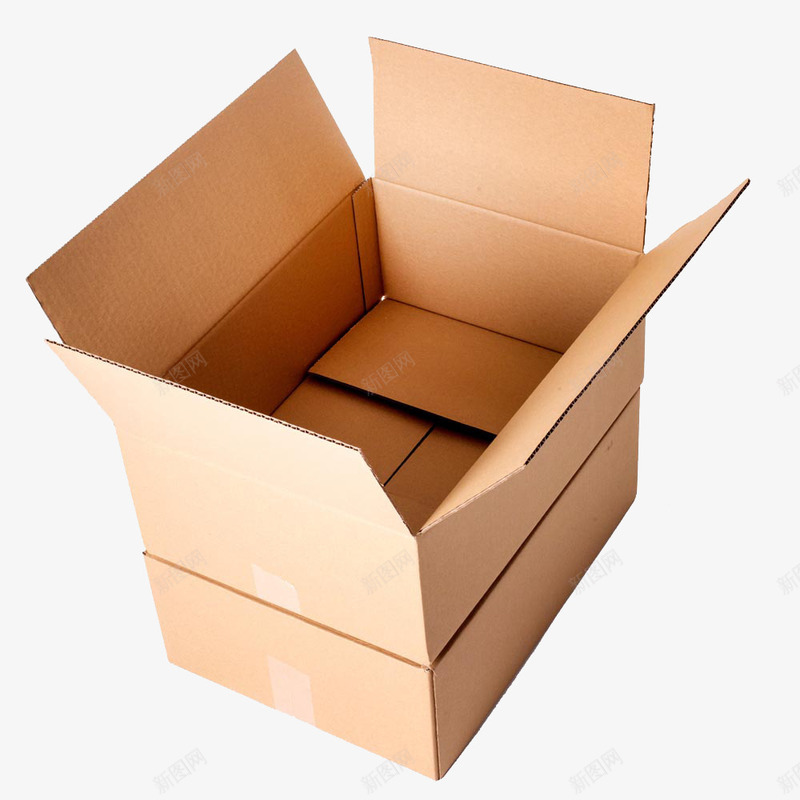 打开的纸箱png免抠素材_新图网 https://ixintu.com 包装 纯色 纸板设计 纸箱