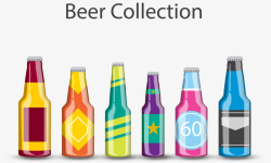 彩色啤酒瓶手绘啤酒瓶高清图片