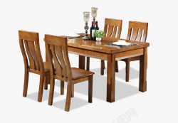 木制桌椅简约木制方桌高清图片