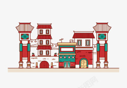 中国建筑简笔画素材
