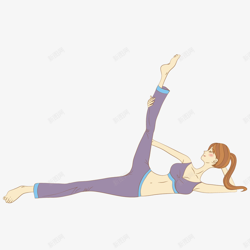躺在地上练瑜伽的美女矢量图ai免抠素材_新图网 https://ixintu.com 地上 瘦身 美女 矢量图