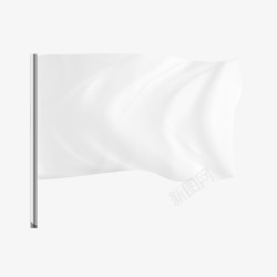 白色质感旗帜矢量图素材